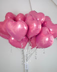Love Heart Balloon Bouquet Pearl Pink