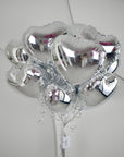 Love Heart Balloon Bouquet Starlight Silver