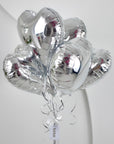 Love Heart Balloon Bouquet Starlight Silver